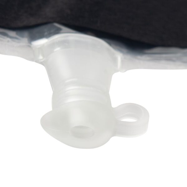 The tap of a black Aura Plus urostomy bag
