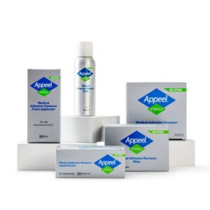 The Appeel Sterile range: spray, wipes, liquid sachet and foam applicator