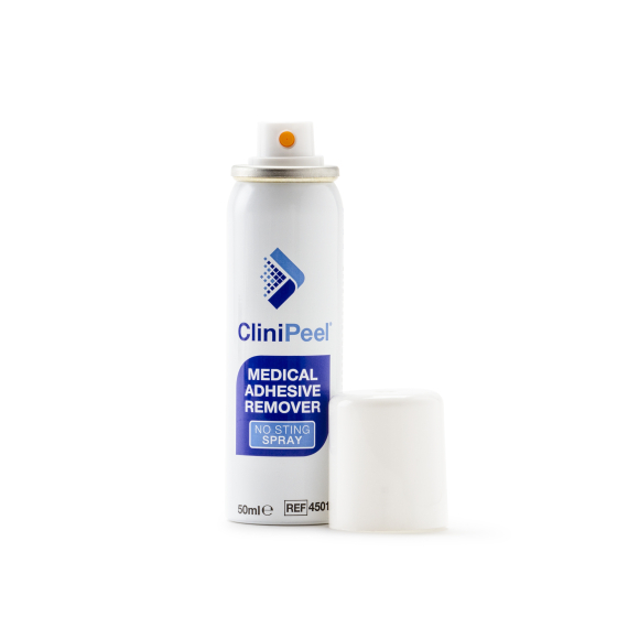 CliniPeel Medical Adhesive Remover Spray with the cap off