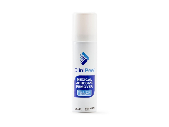 A can of CliniPeel Medical Adhesive Remover Spray