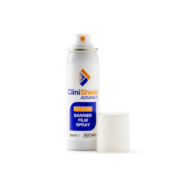 CliniShield Advance Barrier Film Spray with cap off