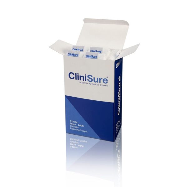 Opened CliniSure retaining straps box