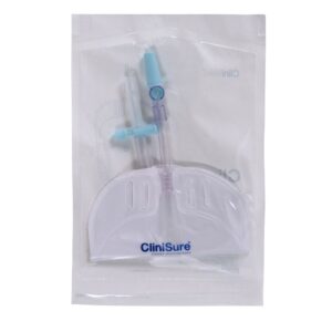 A CliniSure Sterile Leg Bag in its packaging