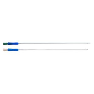 A Curan Advantage catheter next to a Curan Advantage catheter with a Tiemann tip