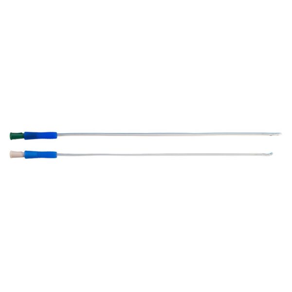 A Curan Advantage catheter next to a Curan Advantage catheter with a Tiemann tip