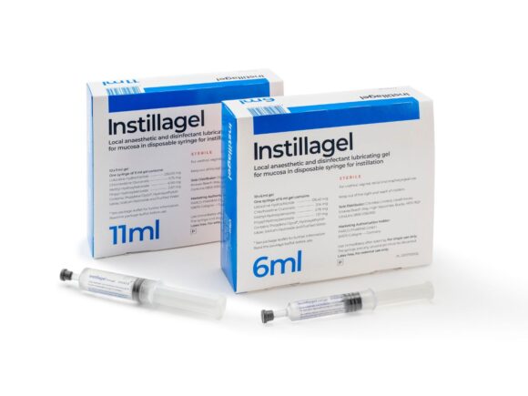 Two syringes of Instillagel next to their boxes