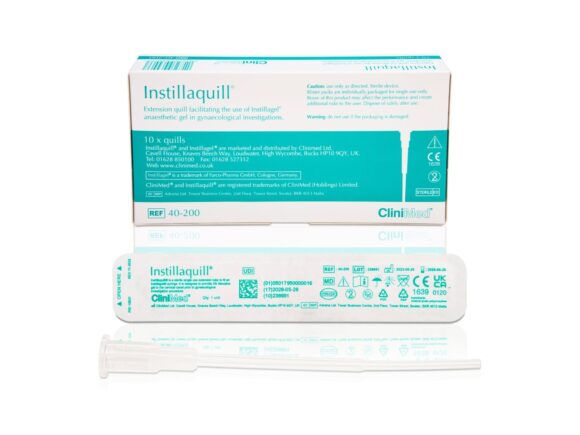 Instillaquill and its packaging next to its box