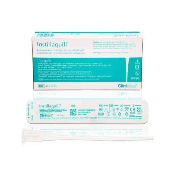 Instillaquill and its packaging next to its box
