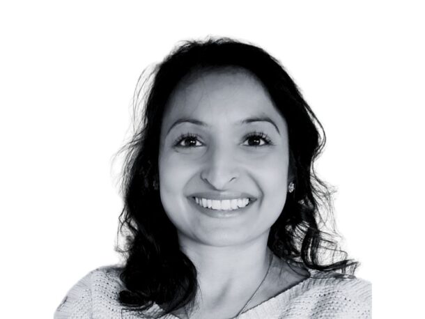 Black and white photo of Kiran