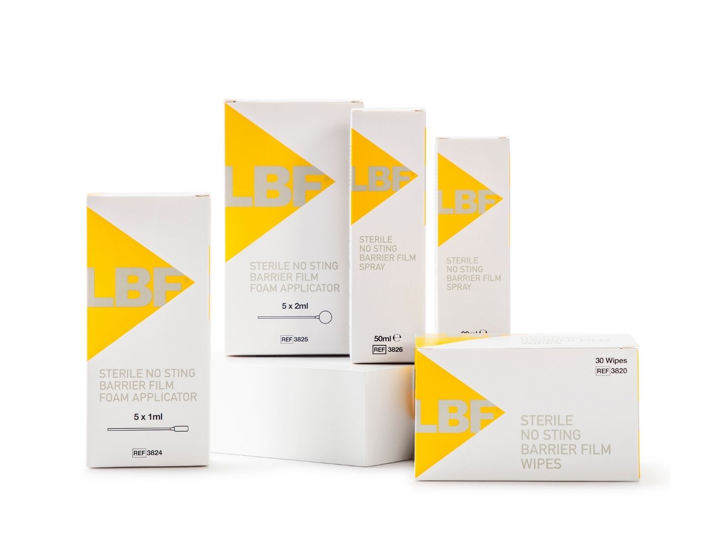 The LBF Sterile range of sprays, wipes and foam applicators