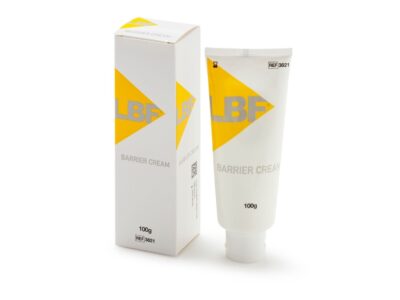 A tube of LBF Barrier Cream next to its box