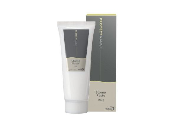 A tube of Welland Stoma Paste and packaging