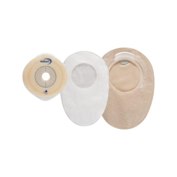 Aura Flushable beige with three separate part, flange, liner and outer cover.