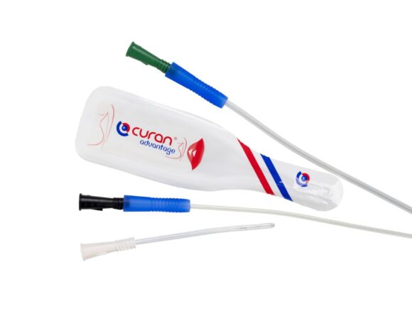 Four Curan Advantage catheters, one still in its packaging.