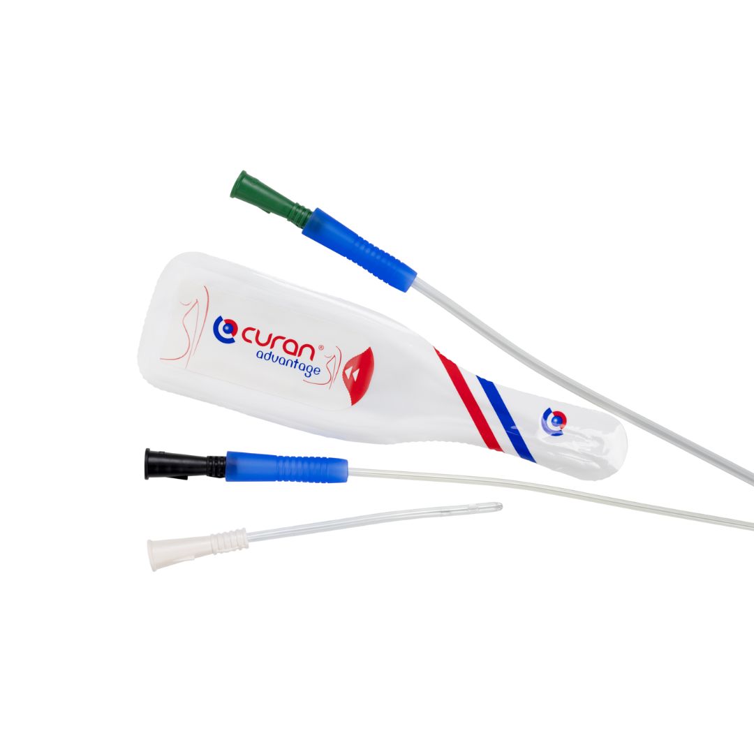 Four Curan Advantage catheters, one still in its packaging.