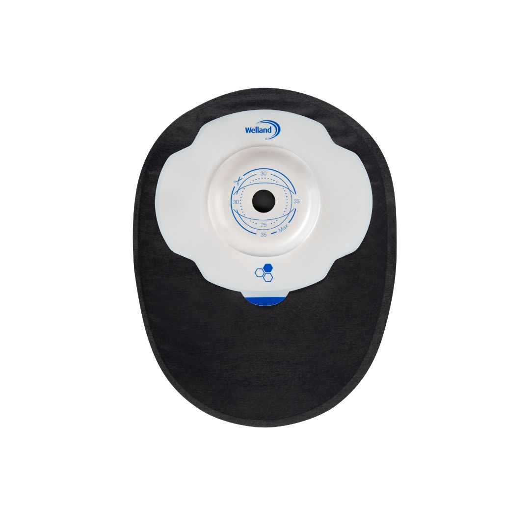 A black Aura Plus Soft Convex closed bag