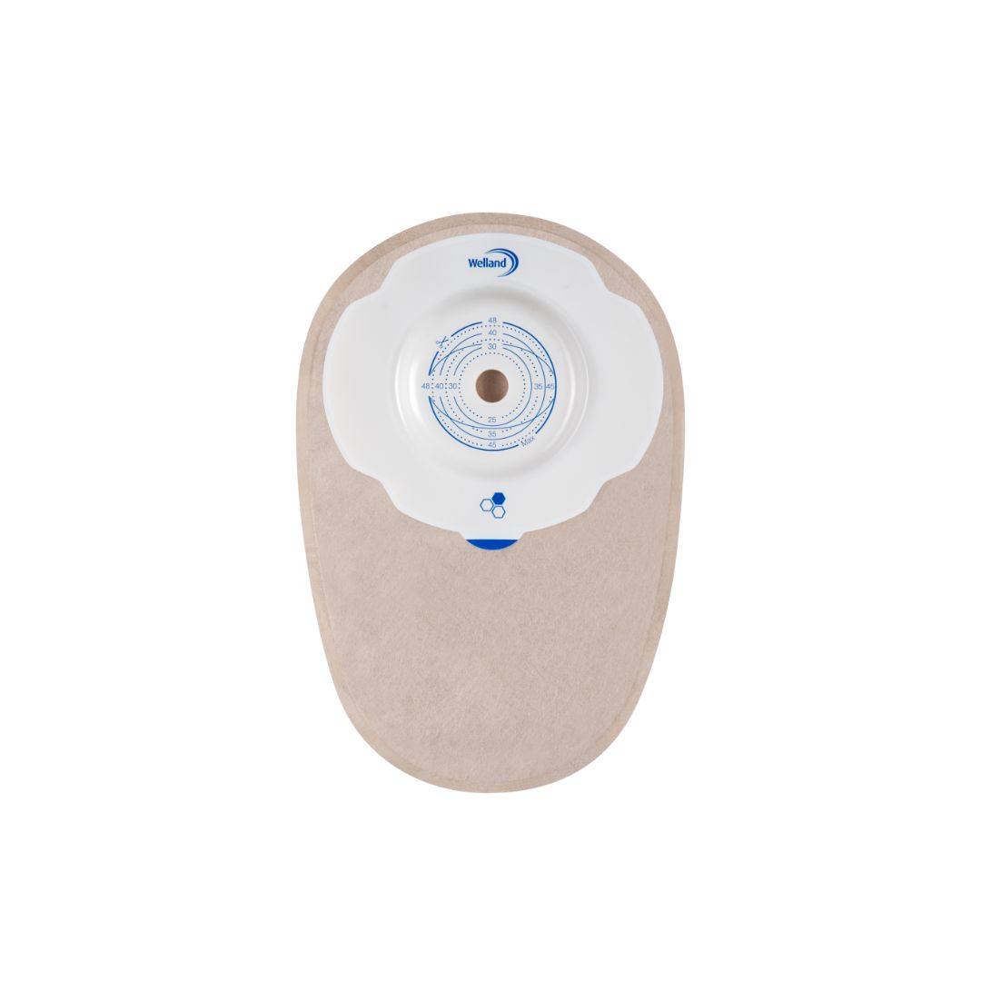 An Aura Plus Soft Convex closed stoma bag in sand