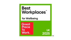 Best workplace for wellbeing in UK 2025 certificate from Great Places To Work.