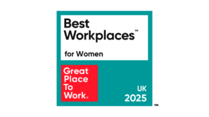 Best workplace for women in UK 2025 certificate from Great Places To Work.