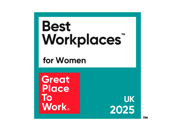 Best workplace for women in UK 2025 certificate from Great Places To Work.