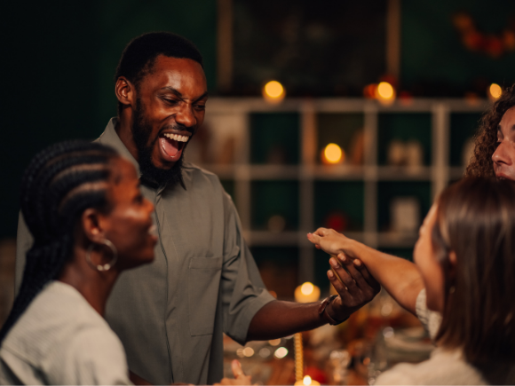 Image of a group of friends laughing