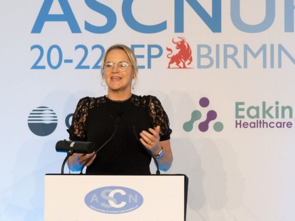 Image of SecuriCare nurse, Anna Moseley presenting her presentation